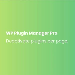WP Plugin Manager Pro - Deactivate plugin per page